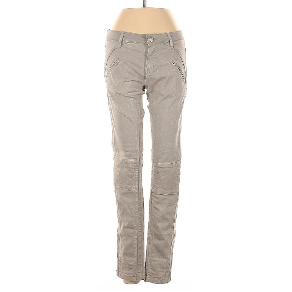 Vanessa Bruno Athé Bleach Splatter Moto Skinny Jeans Size 34 French